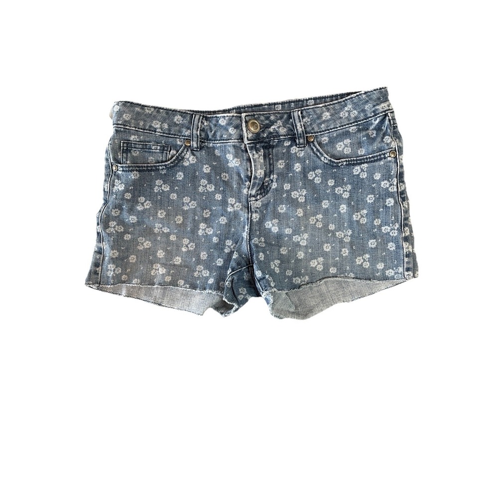 LC Lauren Conrad Denim Cut Off Shorts Color  Blue With Flowers Size 6 Western